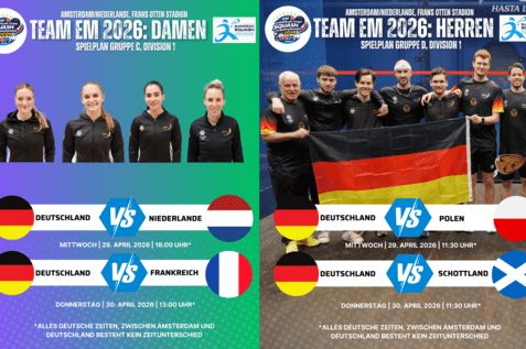 Deutschland ist bei der Team EM 2026 in Amsterdam mit seiner Damen- und Herren-Nationalmannschaft in der h&ouml;chsten Division 1 am Start - Bilder: DSQV - Lennard Jessen